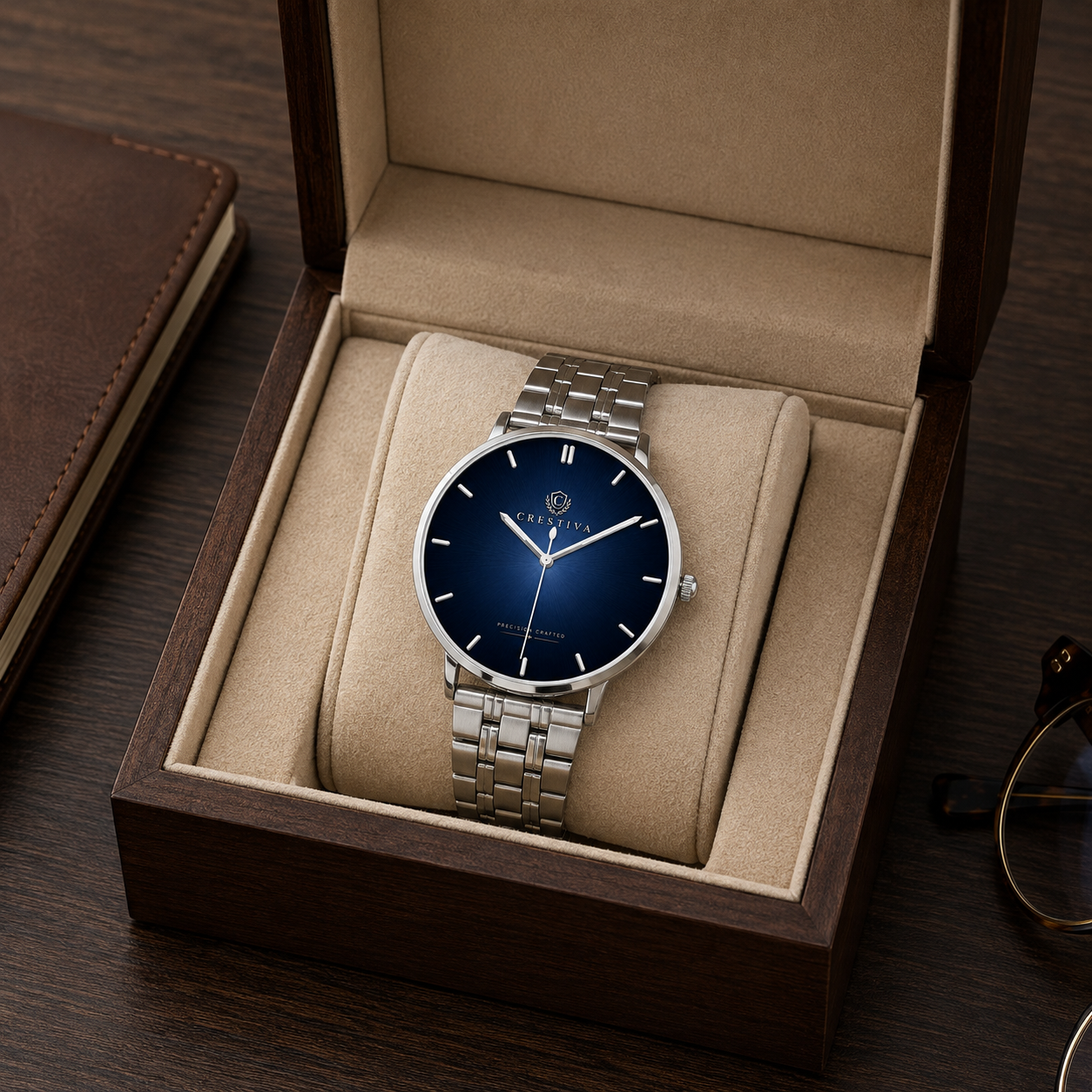 The Crestiva Classic — Steel Quartz Timepiece