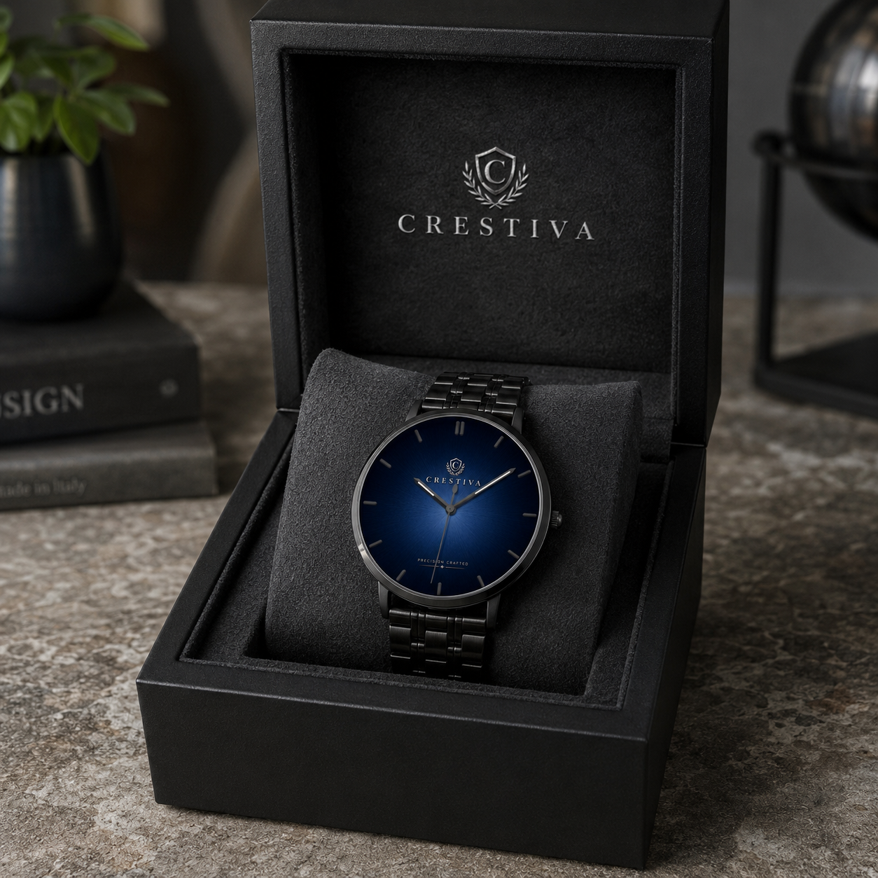 The Crestiva Classic — Steel Quartz Timepiece